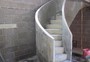 Concrete stair with solid concrete balustrade on both sides