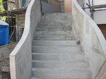 Curved concrete stairs